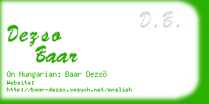 dezso baar business card