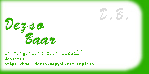 dezso baar business card